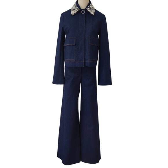 Veronica Beard Crue Wide-Leg Denim Pant US 10 - Picture 6 of 12